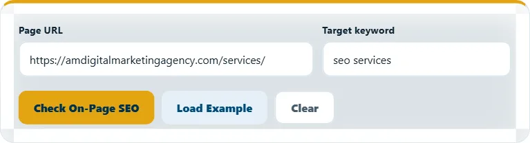 How to use the On-Page SEO Checker – step 1