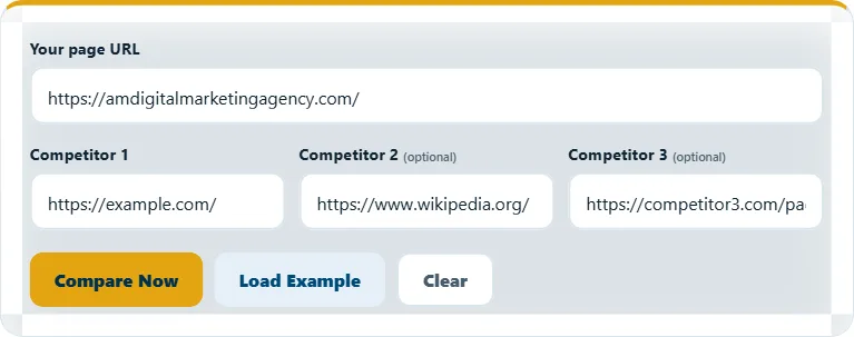 How to use the SEO Competitor Analysis Tool – step 1