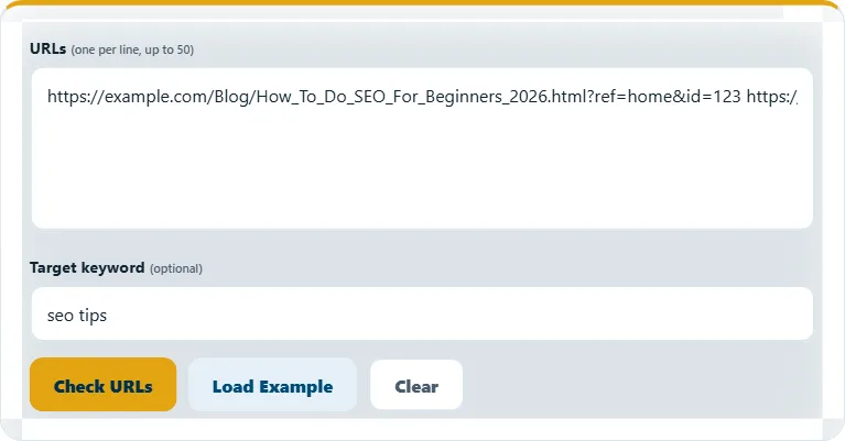 How to use the SEO-Friendly URL Checker – step 1