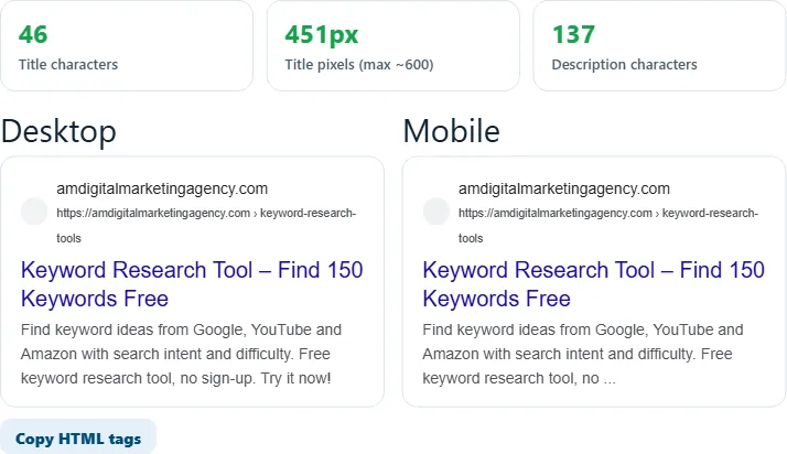 How to use the SERP Preview Tool – step 3