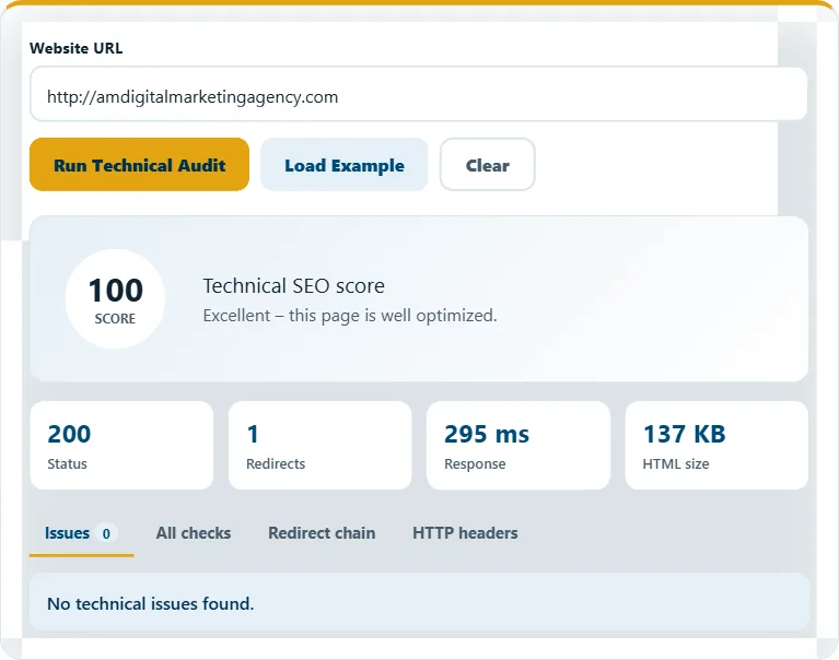 How to use the Technical SEO Audit Tool – step 2