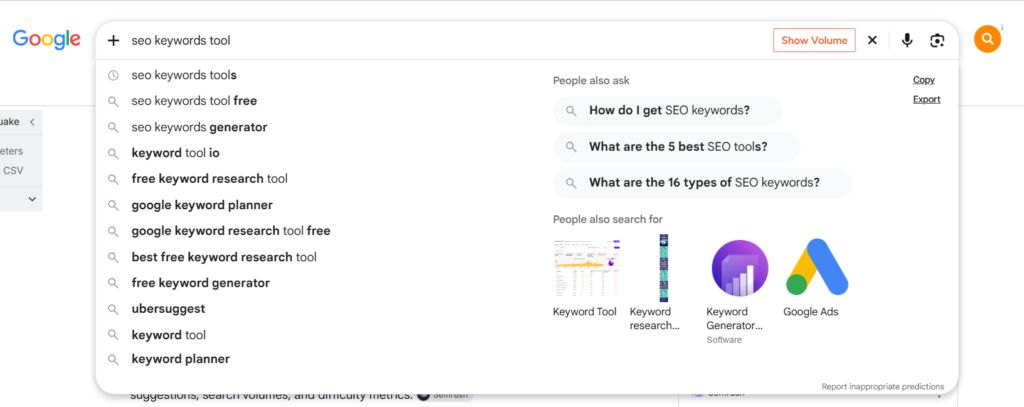 SEO Keywords tools